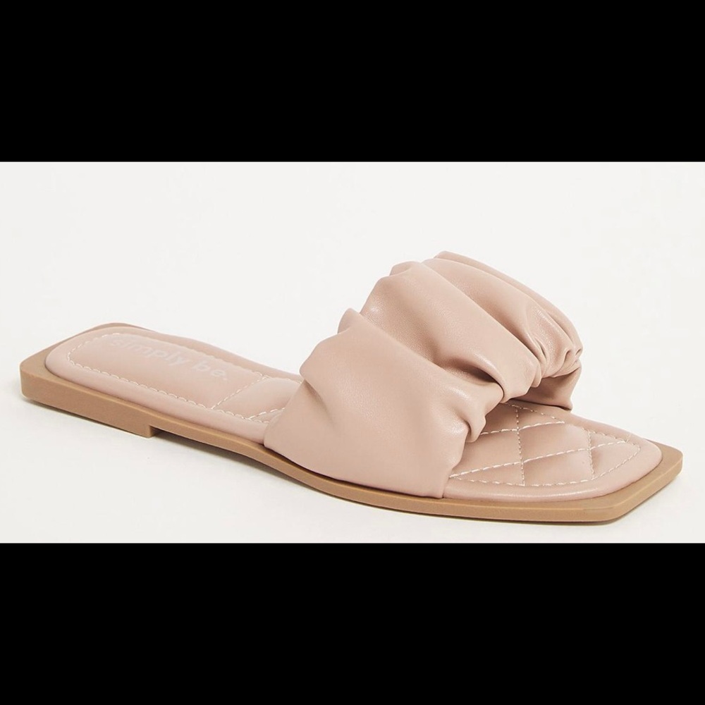 Simply Be, Strap Flat Mule Sandals ExWide Fit